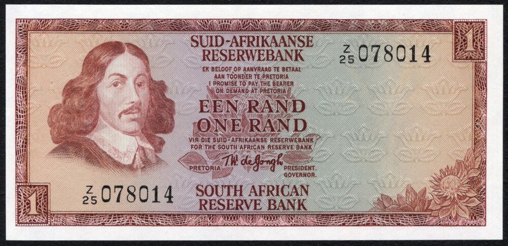 South Africa - 1 Rand 1973/1975 - Pick # 116a* - Replacement - UNC