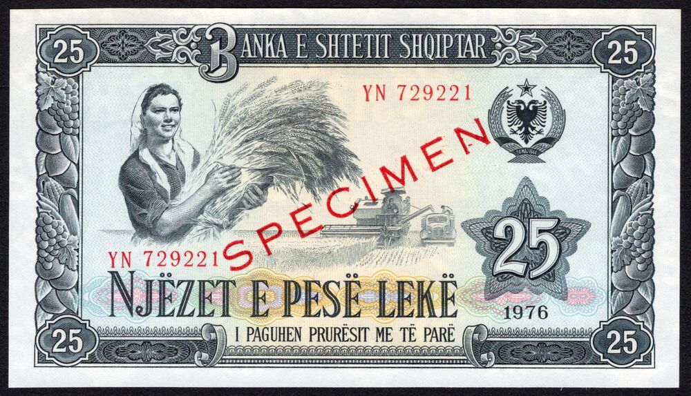 Albania - 25 Leke 1976 - Pick # 44s - Specimen - UNC