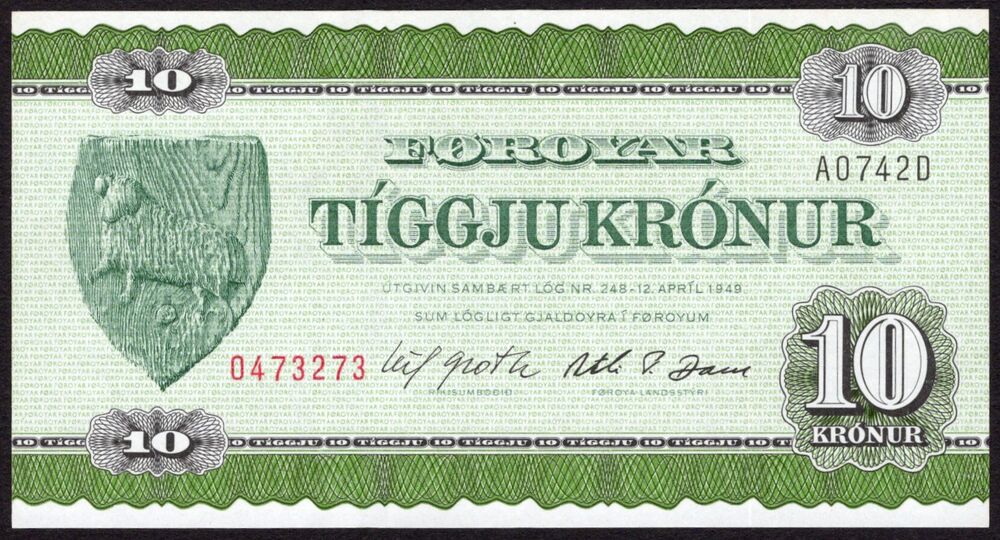 Faeroe Islands - 10 Kronur 1974 - Pick #18 - UNC