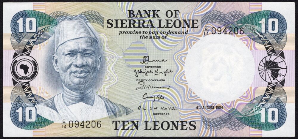 Sierra Leone - 10 Leones 1984 - Pick # 8c - XF+/AU