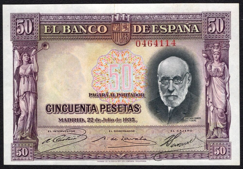 Spain - 50 Pesetas 1935 - Pick # 88 - XF/AU