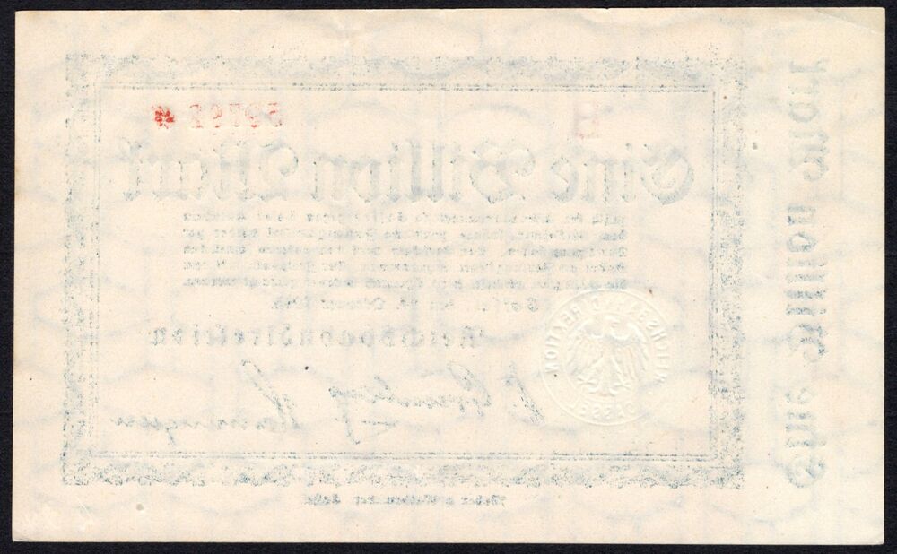 Germany, Reichsbahn - 1 Billion Mark 1923 - Pick # S1168 - AU