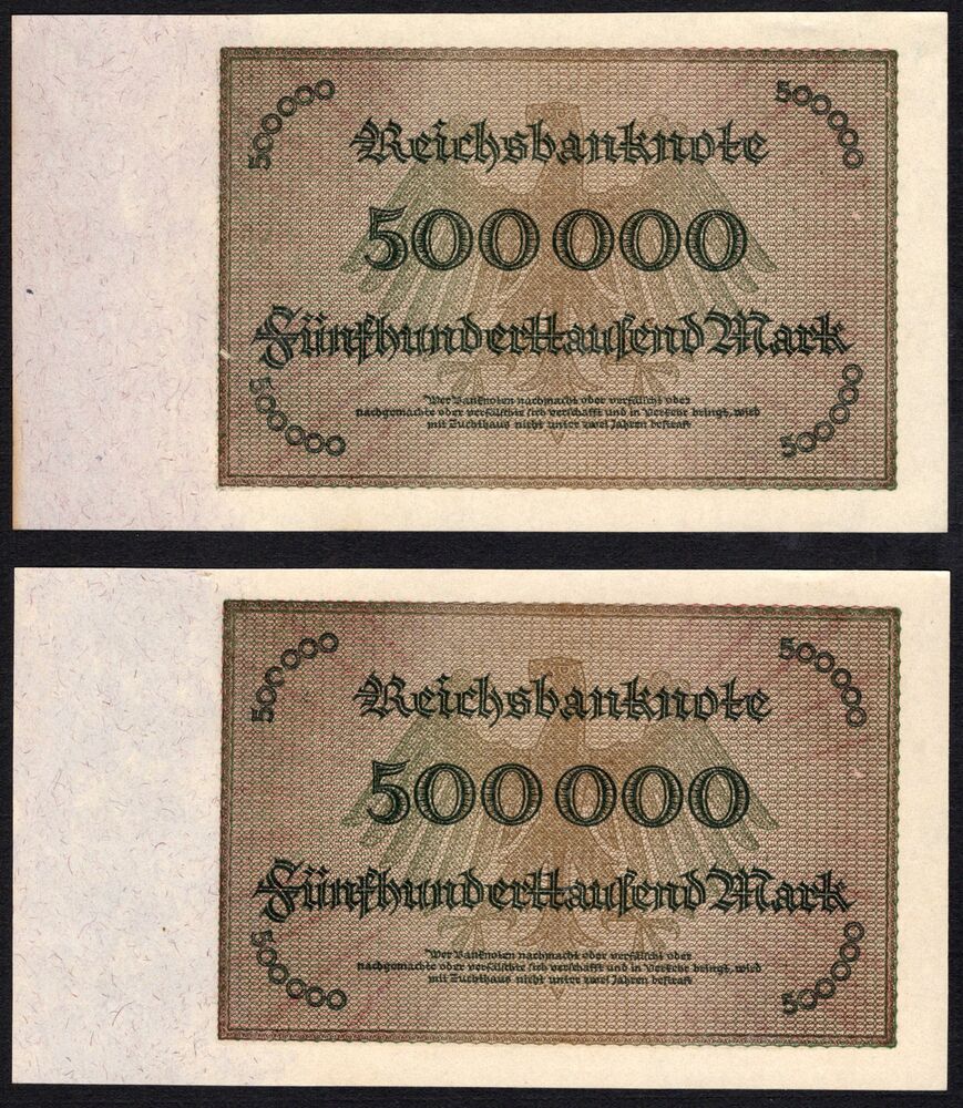 Germany - 2 x 500.000 Mark 1923 - Pick #88 - Consecutive - AU