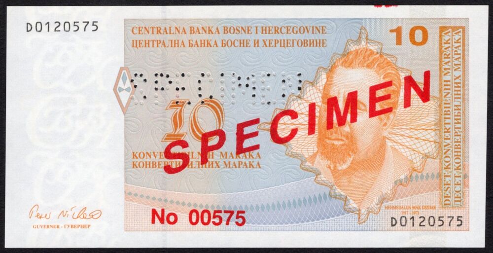 Bosnia and Herzegovina - 10 Konvertibilnih Marka 1998 - Pick # 63 - Specimen - UNC