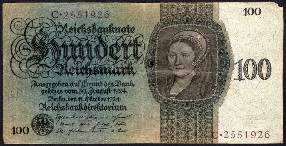 Germany - 100 Reichsmark 1924 - Pick # 178 - Fine