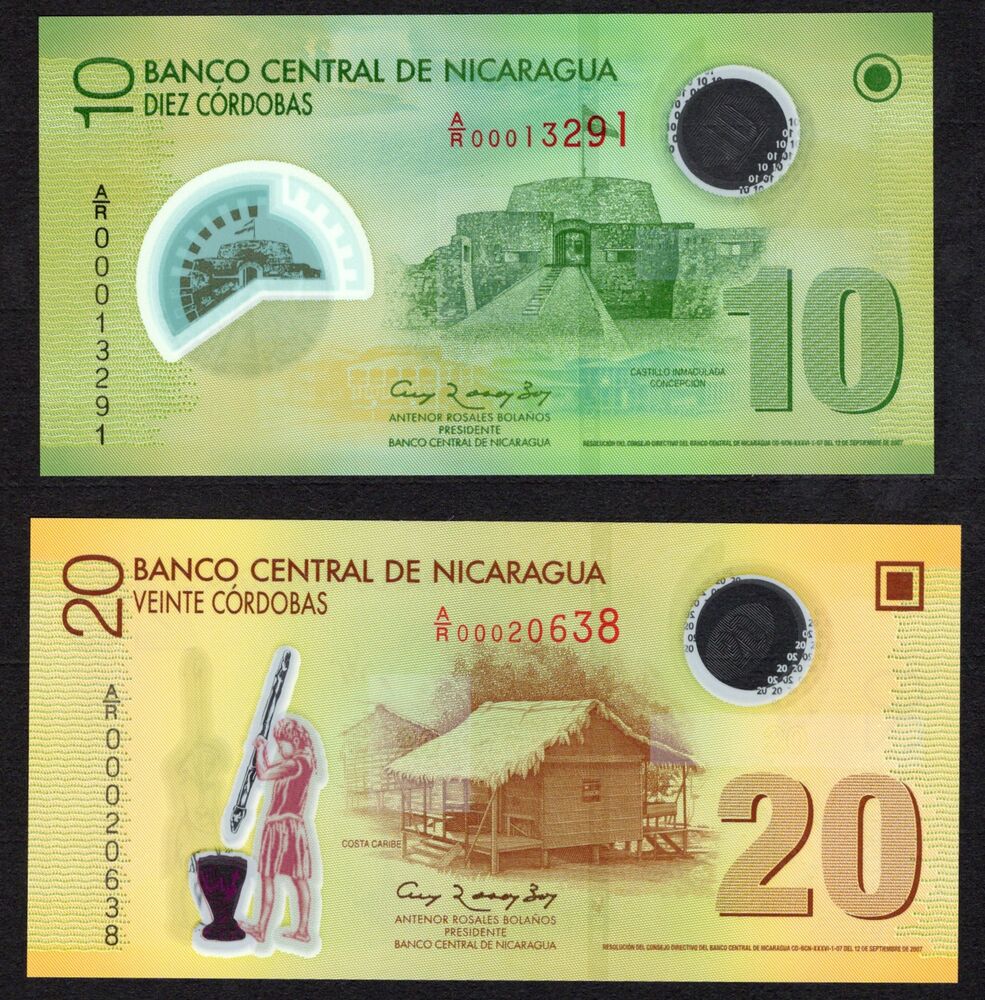 Nicaragua - 10 and 20 Cordobas 2007 - Pick # 201* & 202* - Replacements - UNC