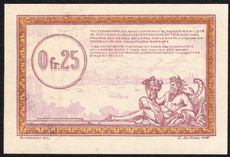 France/Belgium, Railroads - 0.25 Francs 1923 - Pick # R3 - Specimen - AU/UNC