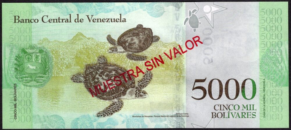 Venezuela - 5.000 Bolivares 2016 - Pick # 97a - Specimen - UNC