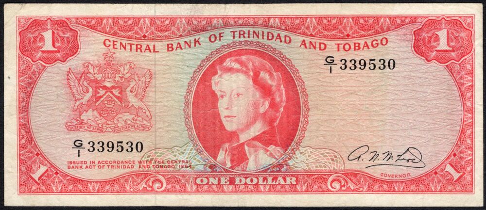 Trinidad and Tobago - 1 Dollar 1964 - Pick # 26b - Fine