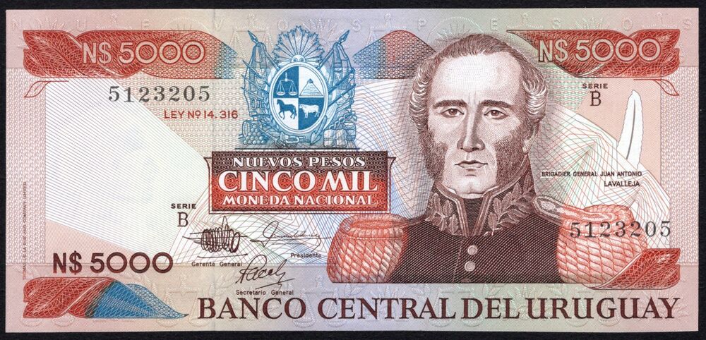 Uruguay - 5000 Nuevos Pesos 1983 - Pick # 65 - UNC