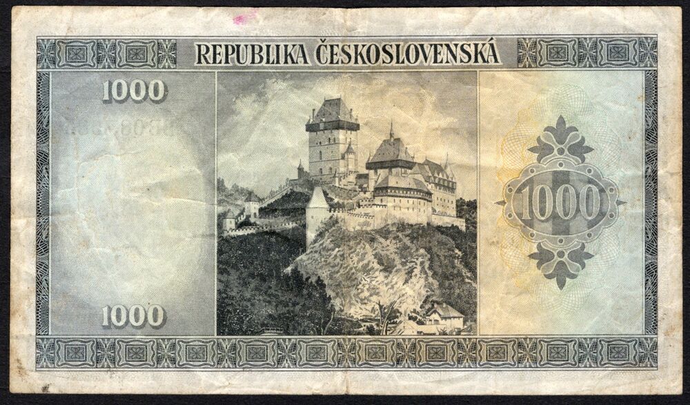 Czechoslovakia - 1000 Korun 1945 - Pick # 65a - F/VF