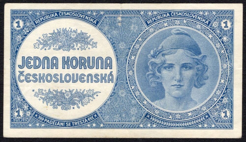 Czechoslovakia - 1 Koruna 1946 - Pick # 58a - VF