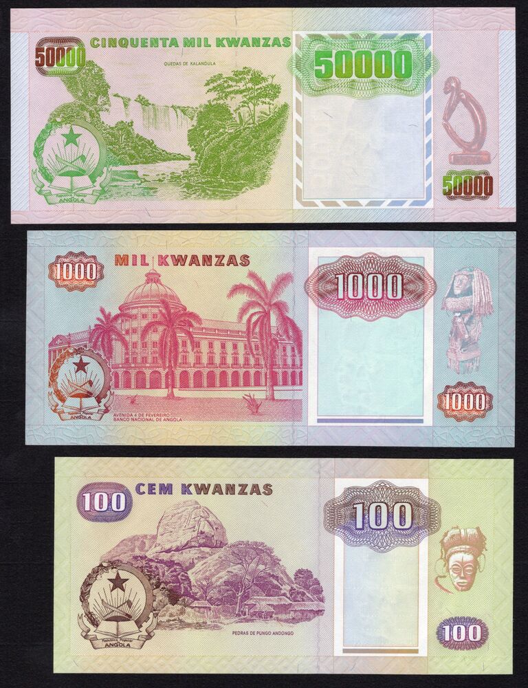Angola - Group of 3 notes dated 1991 - UNC