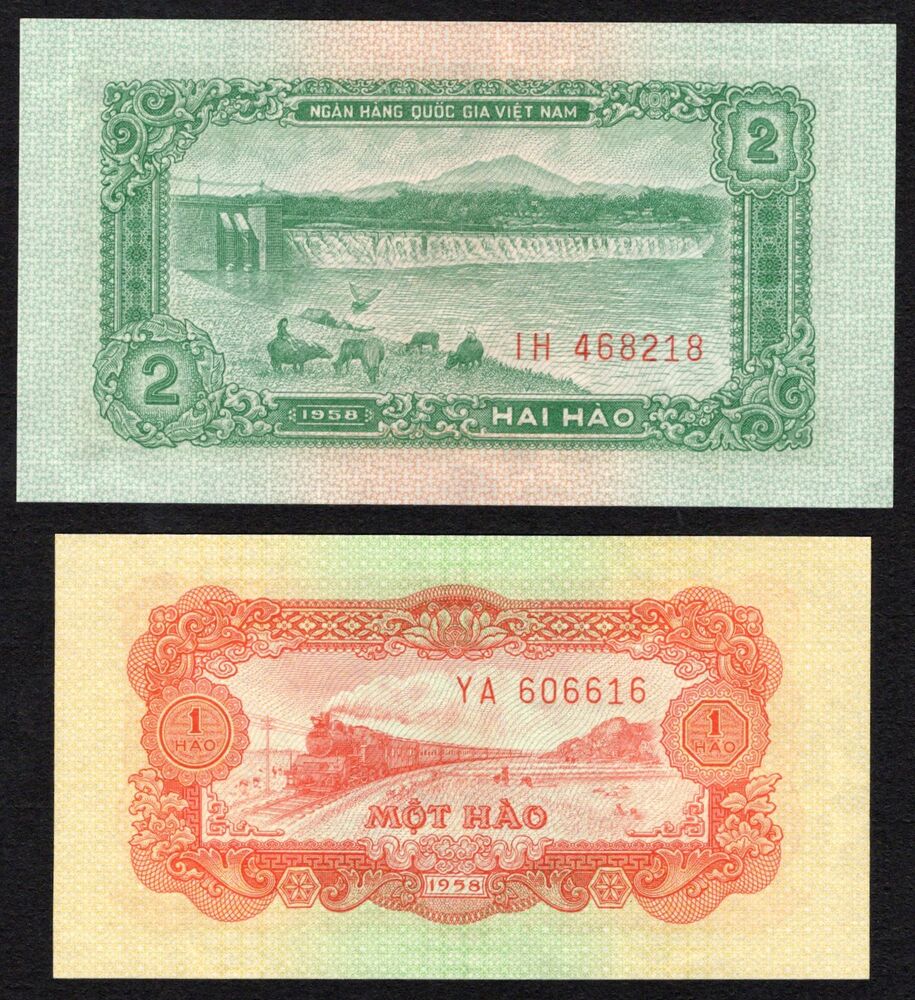 Vietnam - 1 & 2 Hao 1958 - Pick # 68/69 - UNC