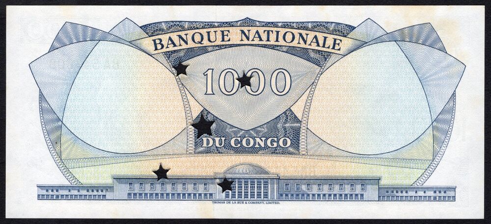 Congo Democratic Republic - 1000 Francs 1964 - Pick # 8 - Cancelled - AU