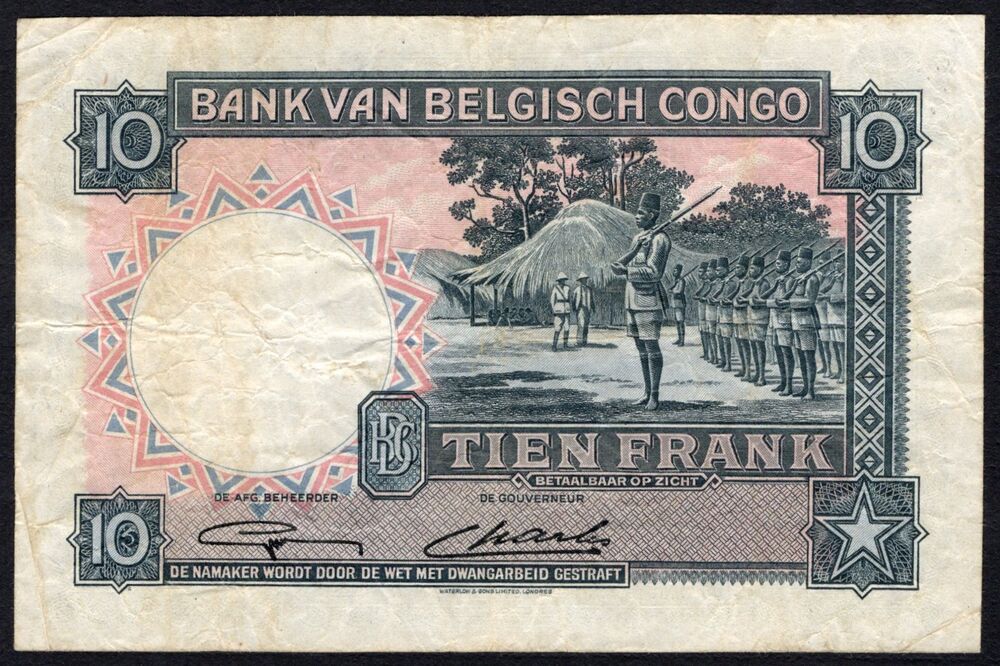 Belgian Congo - 10 Francs 1948 - Pick # 14E - aVF