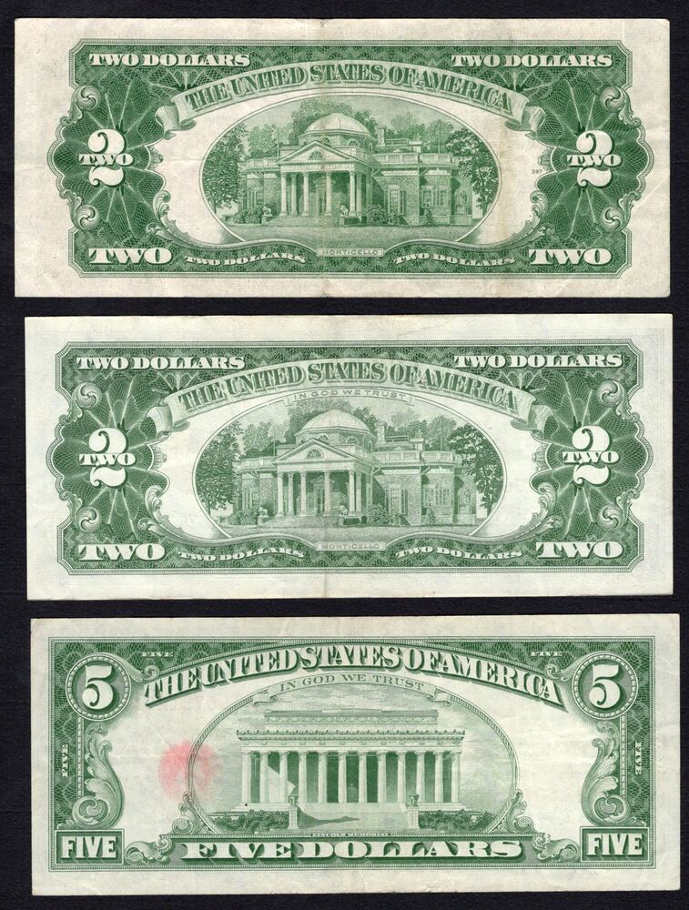 USA - 2, 2 and 5 Dollars 1953-1963 - VF