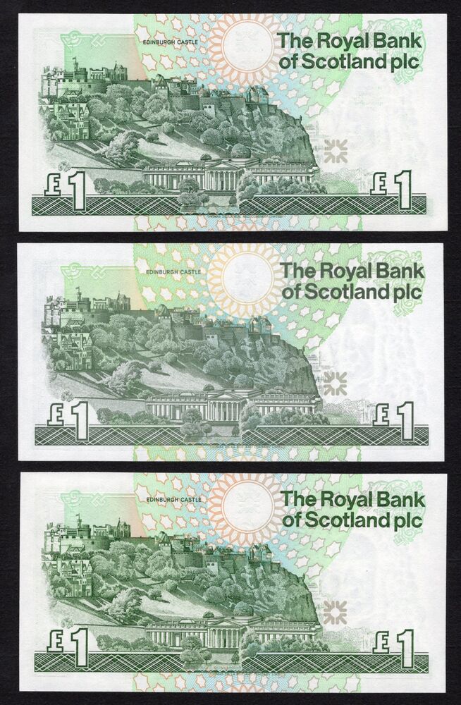 Scotland - 1 Pound 1988, 1992 and 2001 - UNC