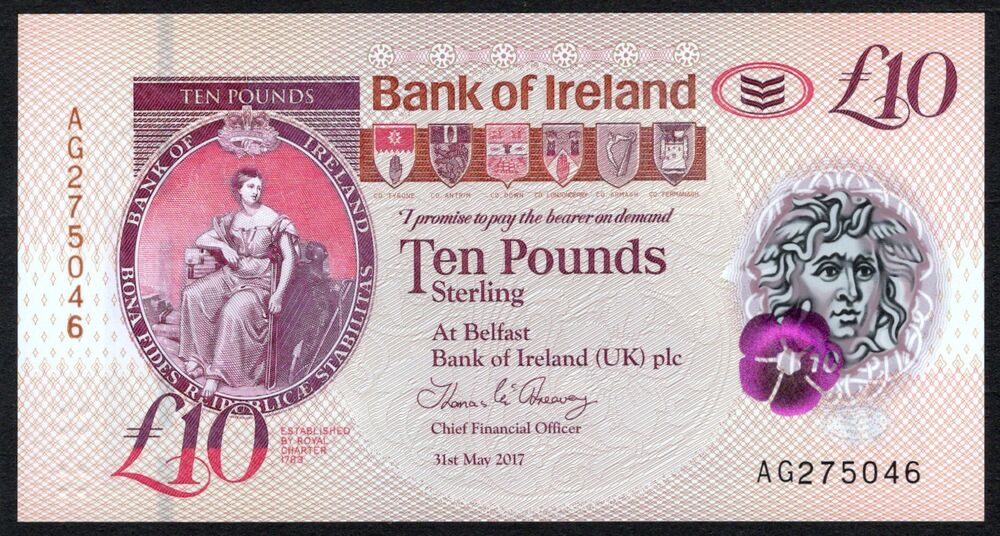 Ireland, Northern - 10 Pounds 2017 - Pick # 91 - UNC