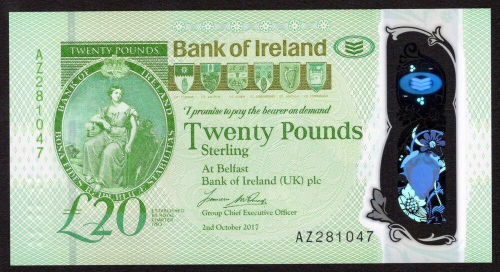 Ireland, Northern - 20 Pounds 2017 - Pick # 92 - UNC