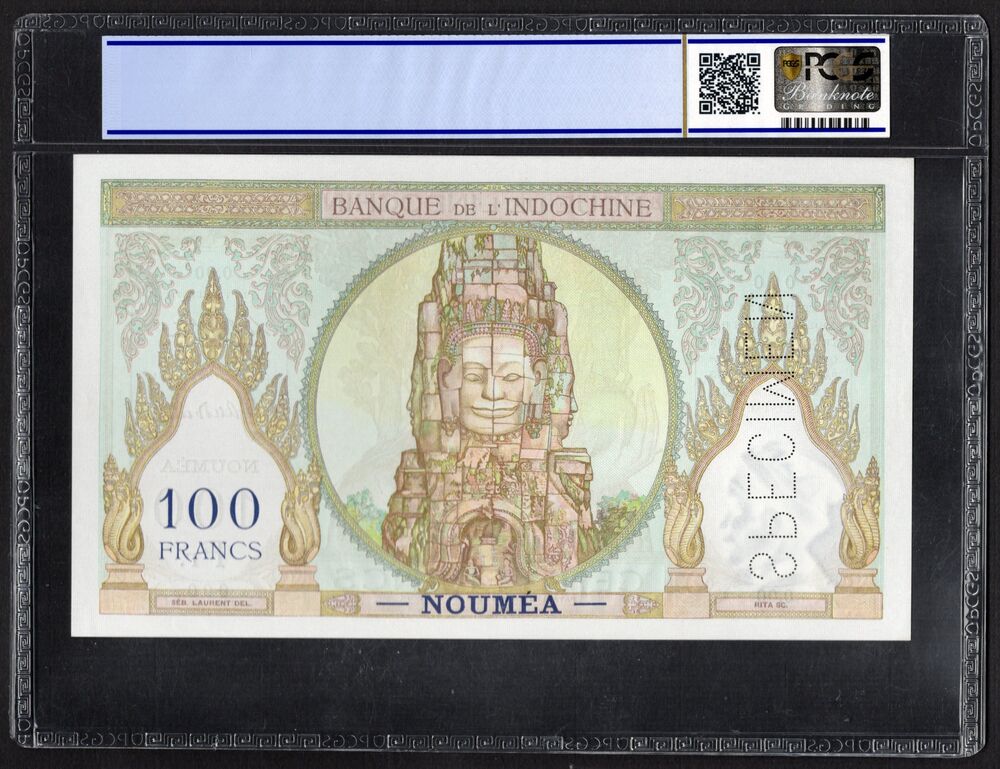 New Caledonia - 100 Francs 1937/67 - Pick # 42bs - Specimen - PCGS 58