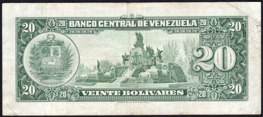 Venezuela - 20 Bolivares 1966 - Pick # 43e - VF
