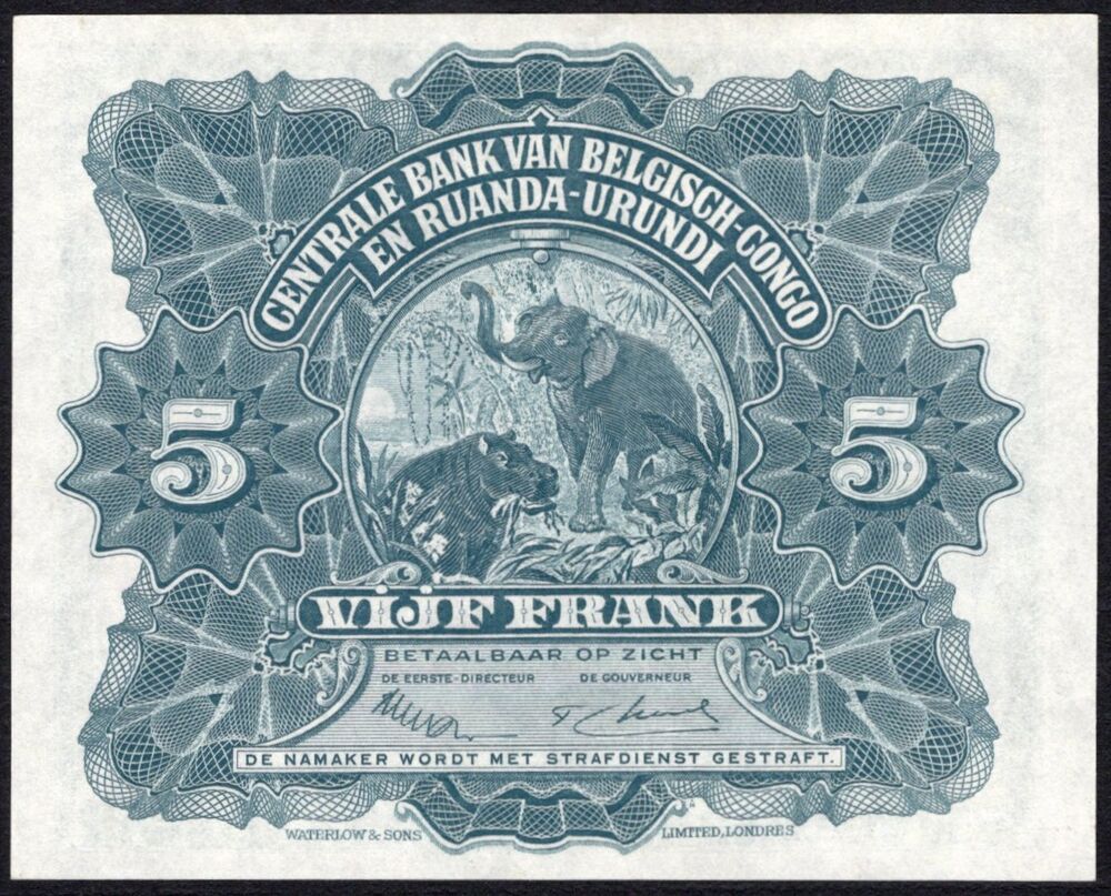 Belgian Congo & Ruanda-Urundi - 5 Francs 1953 - Pick # 21 - UNC