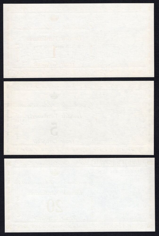 Greenland - 1, 5 & 20 Skilling 1942 - Pick # M8, M9, M10 - UNC-