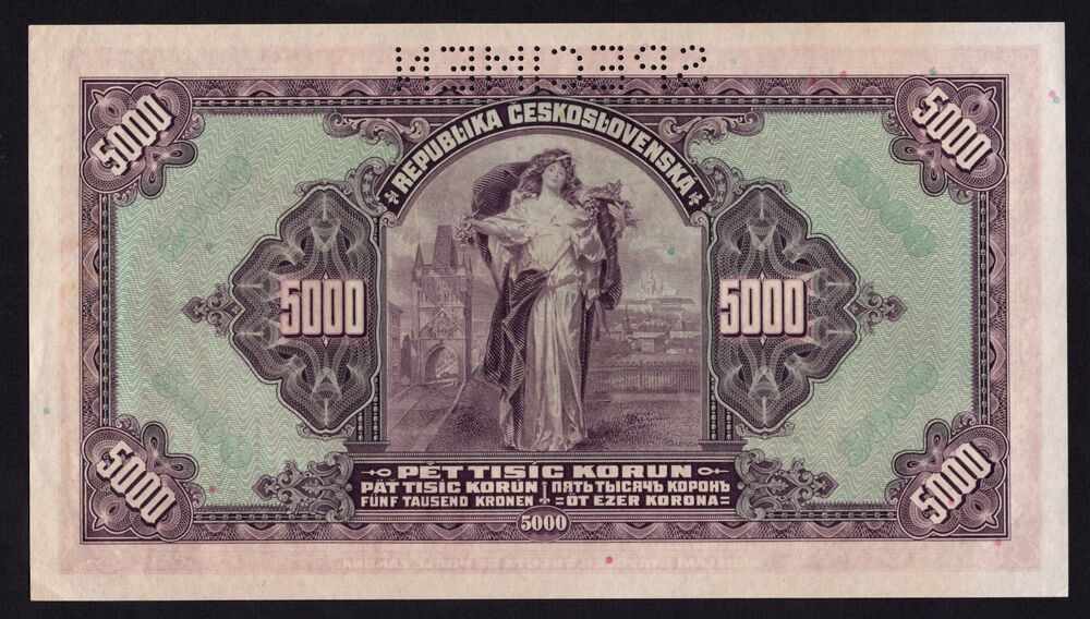 Bohemia & Moravia - 5000 Korun 1920 - Pick # 16s - Specimen - AU