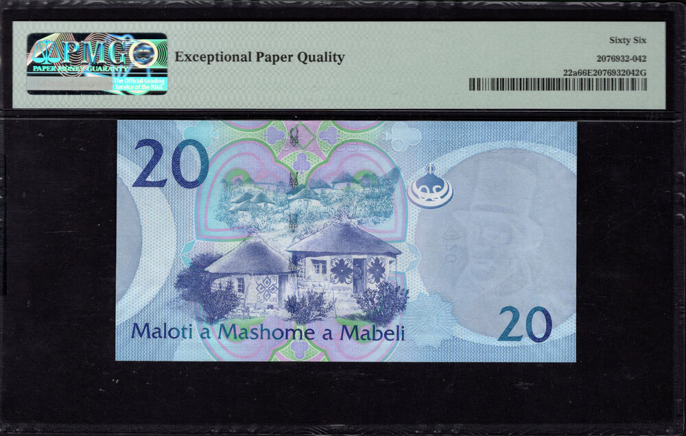 Lesotho - 20 Maloti 2010 - Pick # 22a - PMG 66 EPQ