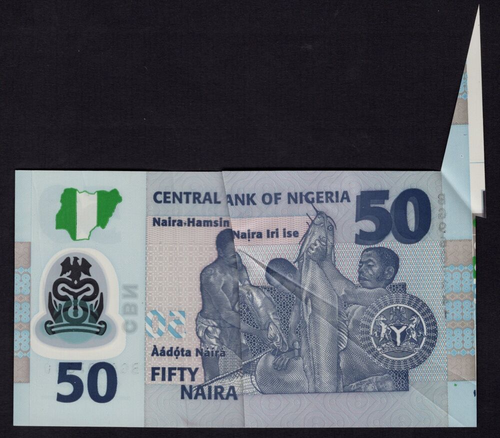 Nigeria - 50 Naira 2023 - Pick # 40 - Error, Wrong cut - XF