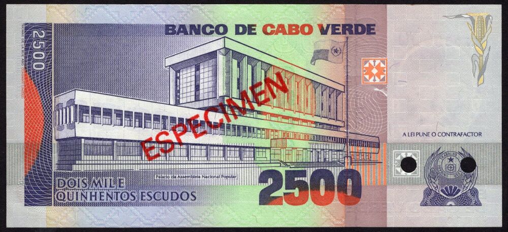 Cape Verde - 2500 Escudos 1989 - Pick # 61s - Specimen - UNC