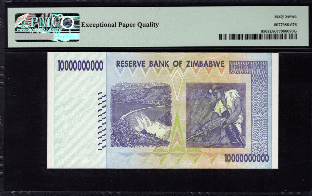 Zimbabwe - 10.000.000.000 Dollars 2008 - Pick # 85 - PMG 67 EPQ
