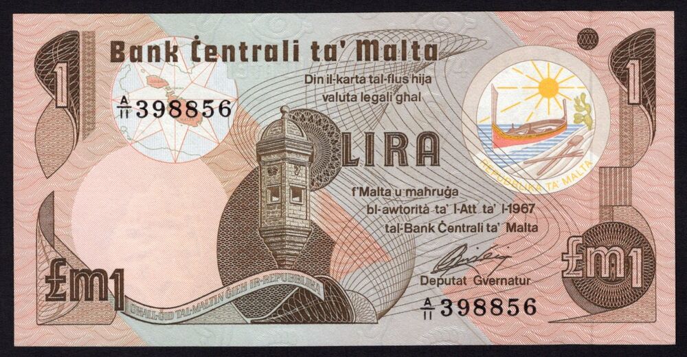 Malta - 1 Liri L.1967 - Pick # 34b - UNC