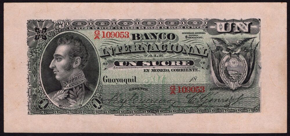 Ecuador - 1 Sucre 18.. - Pick # S172 - AU