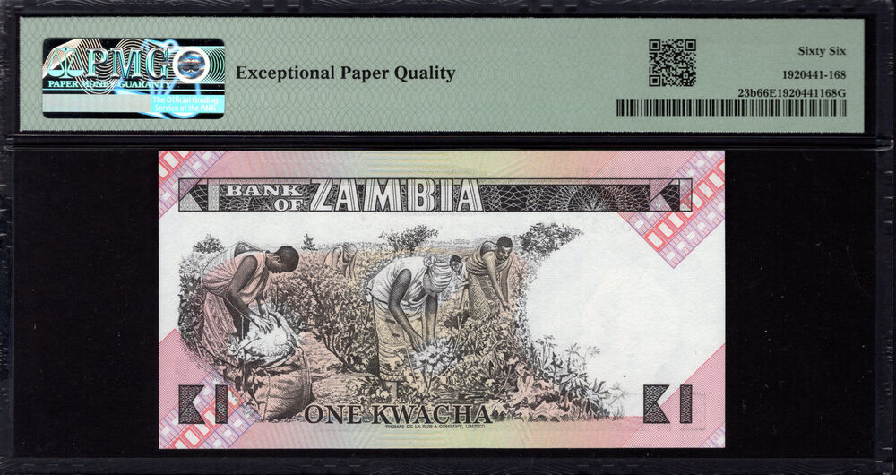 Zambia - 1 Kwacha 1980 - Pick # 23b - PMG 66 EPQ