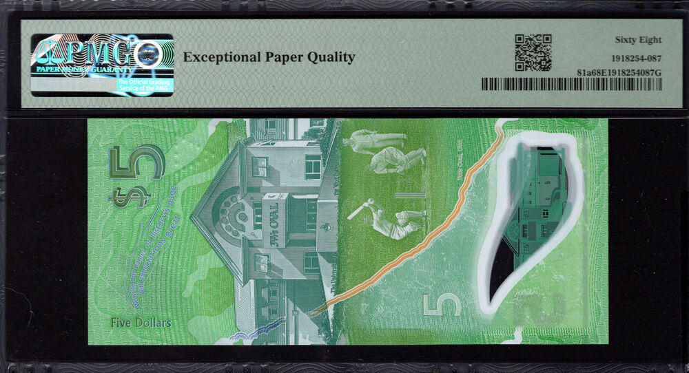 Barbados - 5 Dollars 2022 - Pick # 81a - PMG 68 EPQ