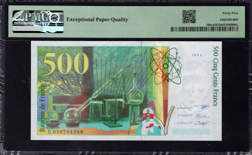 France - 500 Francs 1994 - Pick # 160a - PMG 45 EPQ