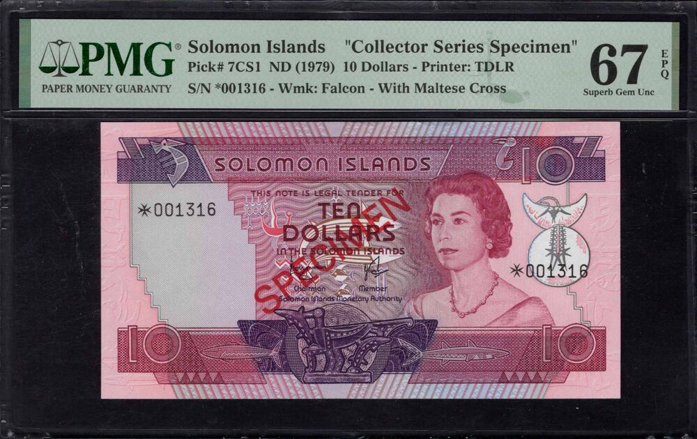 Solomon Islands - 10 Dollars 1979 - Pick # 7CS1 - PMG 67 EPQ