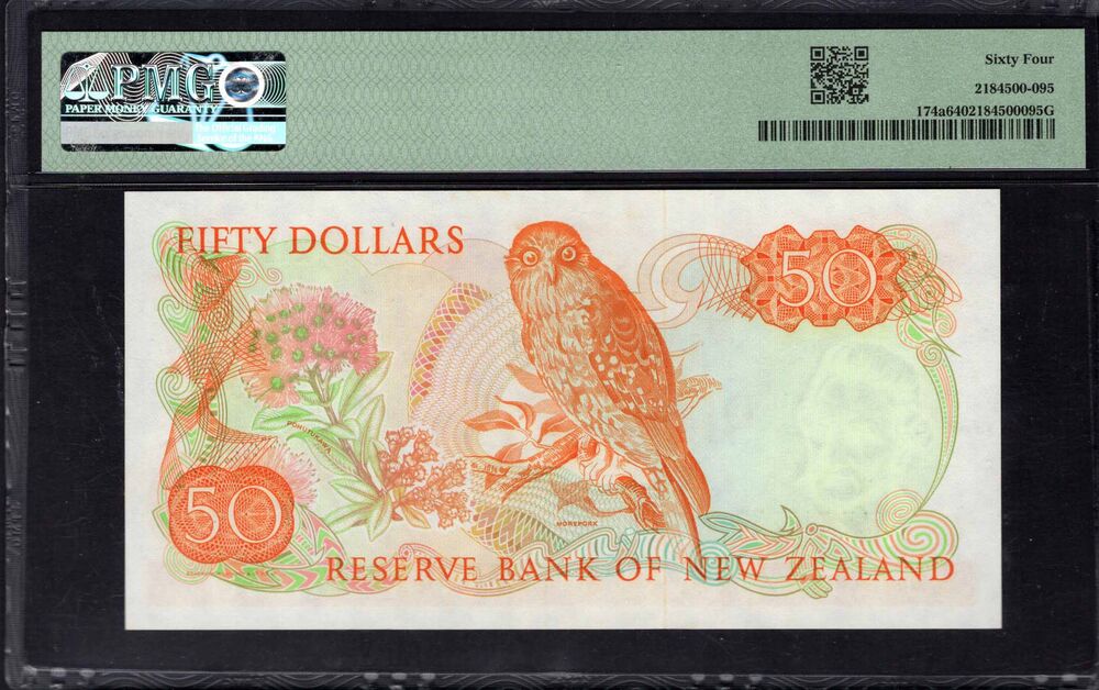 New Zealand - 50 Dollars 1981 - Pick # 174a - PMG 64 Choice Uncirculated