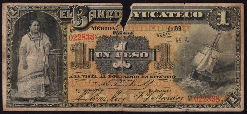 Mexico - 1 Peso 1892 - Pick # S466a - VG