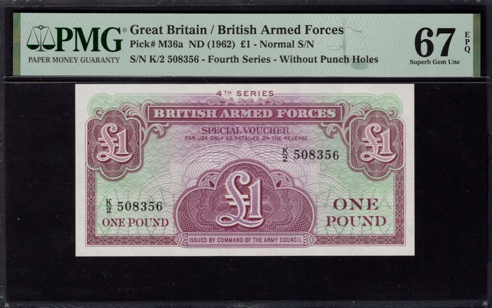 Great Britain - 1 Pound 1962 - Pick # M36a - PMG 67 EPQ