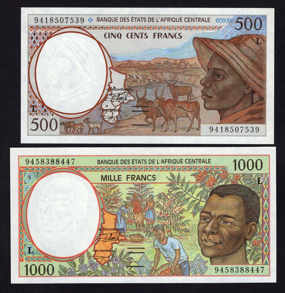 Gabon - 500 & 1000 Francs 1994 - Pick # 401Lb, 402Lb - UNC