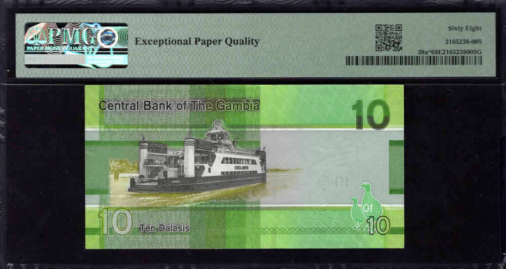 Gambia - 10 Dalasis 2019 - Pick # 38a - PMG 68 EPQ