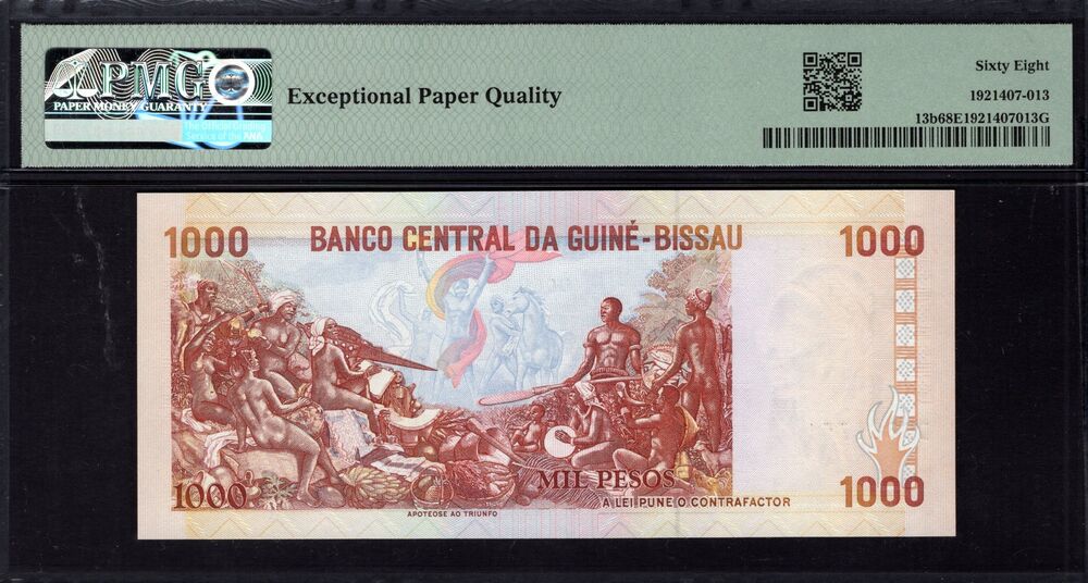 Guinea-Bissau - 1000 Pesos 1993 - Pick # 13b - PMG 68 EPQ