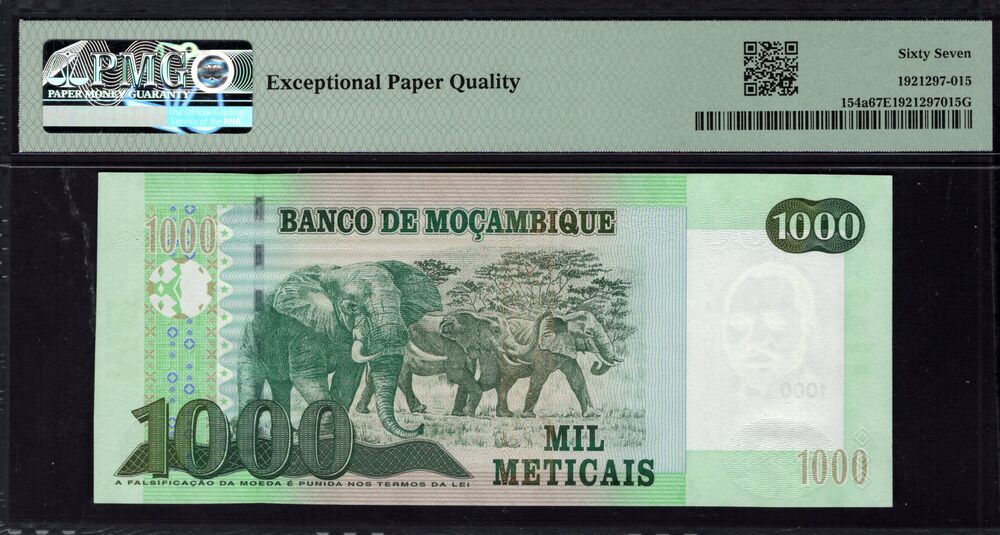 Mozambique - 1000 Meticais 2011 - Pick # 154a - PMG 67 EPQ