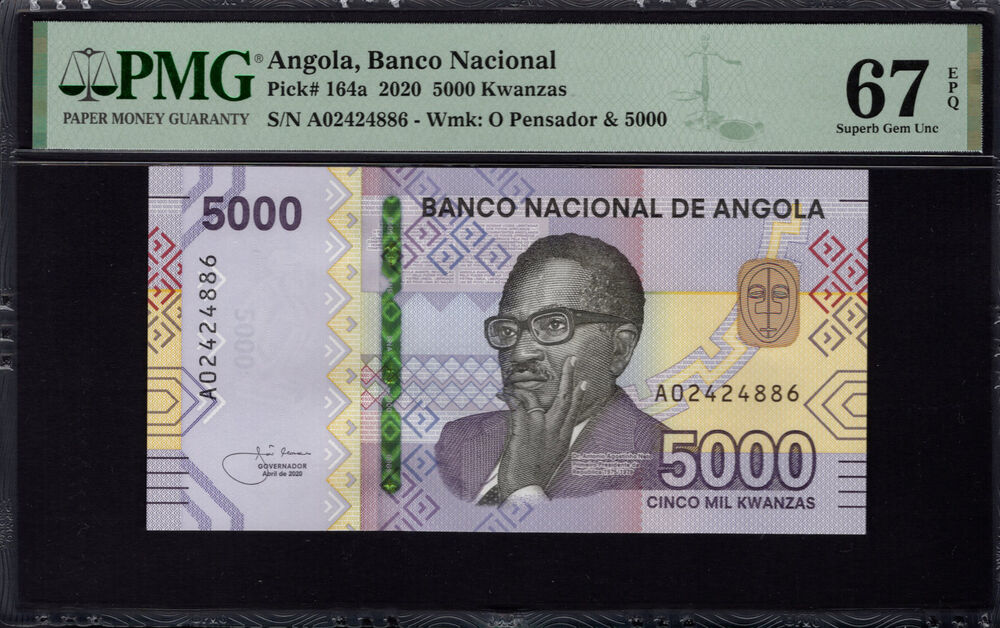 Angola - 5000 Kwanzas 2020 - Pick # 164a - PMG 67 EPQ