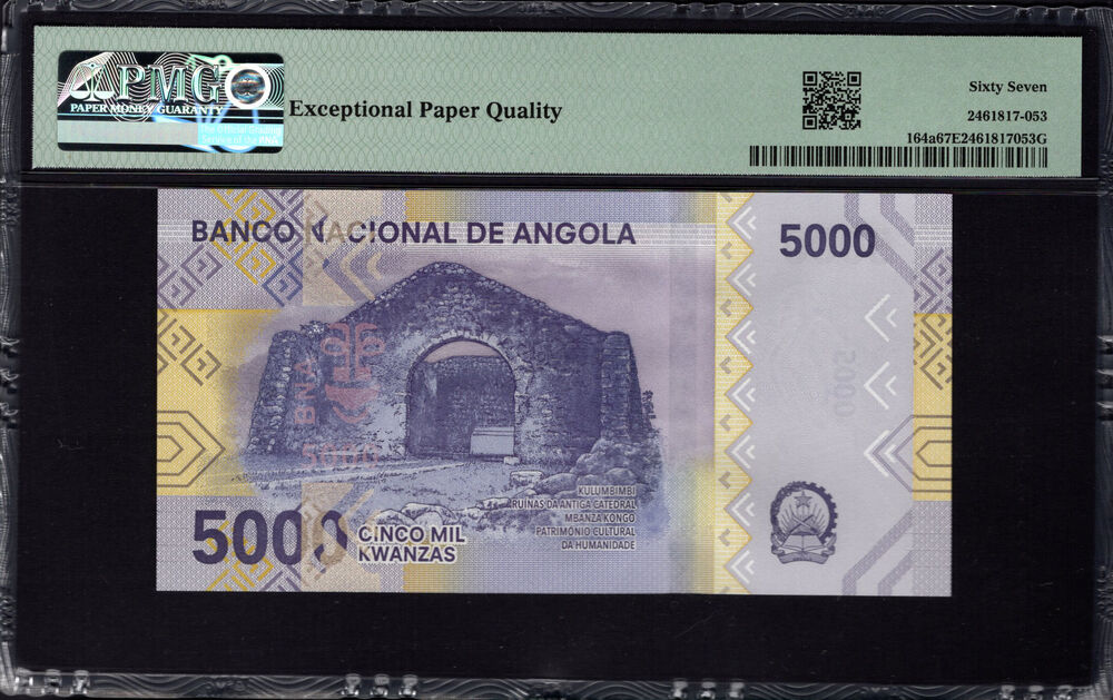 Angola - 5000 Kwanzas 2020 - Pick # 164a - PMG 67 EPQ