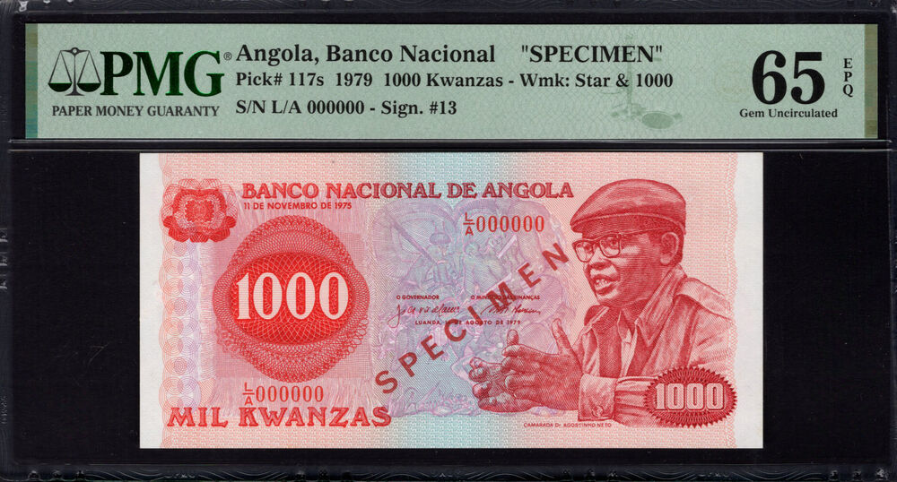 Angola - 1000 Kwanzas 1979 - Pick # 117s - PMG 65 EPQ