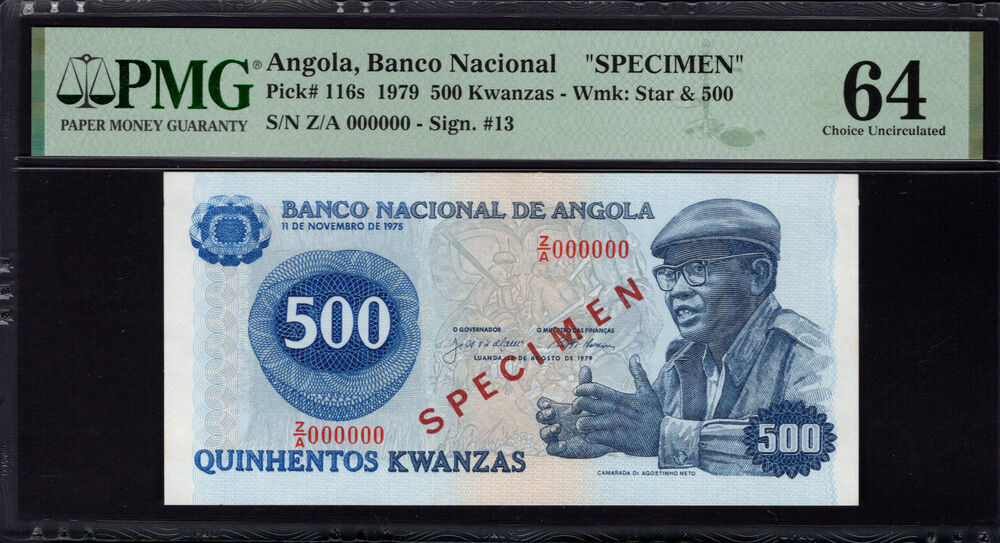 Angola - 500 Kwanzas 1979 - Pick # 116s - PMG 64 Choice Uncirculated